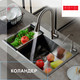 Миниатюра изображения товара Мойка кухонная со смесителем Futur FK 6050 Eco Embossing Pop-up Mixer plus (сатин)