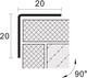 Миниатюра изображения товара Уголок отделочный Profiling 20x20 (3м, полированный)