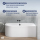 Миниатюра изображения товара Ванна акриловая Lauter Bliss 170 P / 21201072P (с серым подголовником)