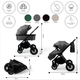 Миниатюра изображения товара Детская универсальная коляска Bubago Bloom 3 в 1 / BG 152-3 (темно-серый)