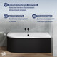 Миниатюра изображения товара Ванна акриловая Lauter Bliss 180 P / 21201082P (с каркасом, черным подголовником и черным лиц.экраном)