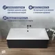 Миниатюра изображения товара Ванна акриловая Lauter Oasis 175 / 21203075 (с ножками, черным подголовником и черным лицевым экраном)