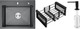 Миниатюра изображения товара Мойка кухонная Schtoff Best Decor Black 5550 + KR-1 Black + SD-1 Black (с коландером и дозатором)
