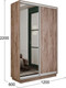 Миниатюра изображения товара Шкаф-купе ТриЯ Румер-2 СШК 3.120.60-11.13 2-х дверный (дуб крафт табачный/дуб крафт табачный/зеркало)