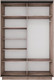 Миниатюра изображения товара Шкаф-купе ТриЯ Румер-2 СШК 3.120.60-11.13(Н) 2-х дверный (дуб крафт табачный/дуб крафт табачный/зеркало/черный профиль)