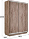 Миниатюра изображения товара Шкаф-купе ТриЯ Румер-2 СШК 3.140.70-11.11 2-х дверный (дуб крафт табачный/дуб крафт табачный/дуб крафт табачный)
