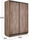 Миниатюра изображения товара Шкаф-купе ТриЯ Румер-2 СШК 3.140.70-11.11(Н) 2-х дверный (дуб крафт табачный/дуб крафт табачный/дуб крафт табачный/черный профиль)