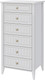 Миниатюра изображения товара Комод Bravo Мебель Мэгги 6 ящиков (ЛДСП/МДФ, белый снег/лак белый)