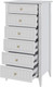 Миниатюра изображения товара Комод Bravo Мебель Мэгги 6 ящиков (ЛДСП/МДФ, белый снег/лак белый)