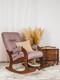 Миниатюра изображения товара Кресло-качалка Glider Аоста (темно-розовый/орех антик)
