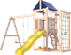 Миниатюра изображения товара Игровой комплекс National Tree Company Fun Land для улицы и дачи с сеткой, стенкой и качелями / ДНПМ-6 (не окрашен)