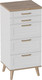 Миниатюра изображения товара Комод Мебельград Гавана 5ящ 50.2x40.4x109 (дуб светлый натуральный/белый аляска/белый матовый)
