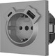 Миниатюра изображения товара Розетка Lezard Zima 704-7488-181TC (серый матовый)