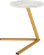 Миниатюра изображения товара Приставной столик Олмеко Сеул 42.47 (мрамор белый/золотой)
