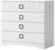 Миниатюра изображения товара Комод Мебель-КМК 4Я Римини 0989.1 (белый текстурный/М3 ясень белый текстурный)