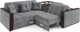 Миниатюра изображения товара Диван угловой Mebel-Ars Прага (Vivaldi 92/темно-серый)