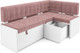 Миниатюра изображения товара Уголок кухонный мягкий Mebel-Ars Ганновер 205x82x130 (велюр пудра НВ-178/18)