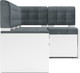 Миниатюра изображения товара Уголок кухонный мягкий Mebel-Ars Ганновер 205x82x130 (велюр серо-синий HB-178/26)