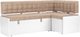 Миниатюра изображения товара Уголок кухонный мягкий Mebel-Ars Ганновер 205x82x130 (кордрой бежевый)