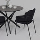 Миниатюра изображения товара Обеденный стол Аврора Мехико (камень черный/черный матовый)