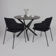 Миниатюра изображения товара Обеденный стол Аврора Мехико (камень черный/черный матовый)