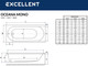 Миниатюра изображения товара Ванна акриловая Excellent Oceana Mono 180x80