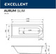 Миниатюра изображения товара Ванна акриловая Excellent Aurum Slim 170x70 (с ножками)