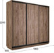 Миниатюра изображения товара Шкаф-купе ТриЯ Румер-2 СШК 3.180.60-11.11.11 Н 3-х дверный , Ду (дуб крафт табачный/черный)