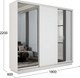 Миниатюра изображения товара Шкаф-купе ТриЯ Румер-2 СШК 3.180.60-13.11.13 3-х дверный (белый снег/зеркало/белый снег/зеркало)