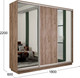 Миниатюра изображения товара Шкаф-купе ТриЯ Румер-2 СШК 3.180.60-13.11.13 3-х дверный (дуб крафт табачный/зеркало/дуб крафт табачный/зеркало)
