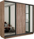 Миниатюра изображения товара Шкаф-купе ТриЯ Румер-2 СШК 3.180.60-13.11.13 Н 3-х дверный (дуб крафт табачный/зеркало/дуб крафт табачный/зеркало/черный)