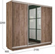 Миниатюра изображения товара Шкаф-купе ТриЯ Румер-2 СШК 3.210.70-11.13.11 3-х дверный (дуб крафт табачный/дуб крафт табачный/зеркало/дуб крафт табачный)