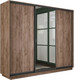 Миниатюра изображения товара Шкаф-купе ТриЯ Румер-2 СШК 3.210.70-11.13.11 Н 3-х дверный (дуб крафт табачный/дуб крафт табачный/зеркало/дуб крафт табачный/черный профиль)