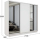 Миниатюра изображения товара Шкаф-купе ТриЯ Румер-2 СШК 3.210.70-13.11.13 3-х дверный (белый снег/зеркало/белый снег/зеркало)