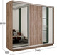 Миниатюра изображения товара Шкаф-купе ТриЯ Румер-2 СШК 3.210.70-13.11.13 3-х дверный (дуб крафт табачный/зеркало/дуб крафт табачный/зеркало)