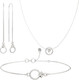 Миниатюра изображения товара Комплект ювелирных украшений из серебра ZORKA Геометрия с бриллиантами (колье 05D0001 45см, браслет 06D0078 18см, серьги 03D0078)