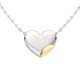 Миниатюра изображения товара Комплект ювелирных украшений из серебра ZORKA Сердце с золотой вставкой (браслет 0660013.01.G14K 18см, колье 0540027.G14K 45см)