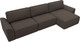Миниатюра изображения товара Диван угловой Лига Диванов Лига-048 лонг универсальный / 128485 (рогожка амур коричневый)