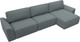 Миниатюра изображения товара Диван угловой Лига Диванов Лига-048 лонг универсальный / 128486 (рогожка амур серый)