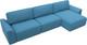 Миниатюра изображения товара Диван угловой Лига Диванов Лига-048 лонг универсальный / 128487 (рогожка амур голубой)
