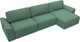 Миниатюра изображения товара Диван угловой Лига Диванов Лига-048 лонг универсальный / 128488 (рогожка амур зеленый)