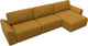 Миниатюра изображения товара Диван угловой Лига Диванов Лига-048 лонг универсальный / 128489 (велюр желтый)