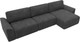Миниатюра изображения товара Диван угловой Лига Диванов Лига-048 лонг универсальный / 128490 (велюр темно-серый)