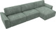 Миниатюра изображения товара Диван угловой Лига Диванов Лига-048 лонг универсальный / 128491 (велюр зеленый)