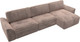 Миниатюра изображения товара Диван угловой Лига Диванов Лига-048 лонг универсальный / 128500 (велюр бежевый)