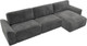 Миниатюра изображения товара Диван угловой Лига Диванов Лига-048 лонг универсальный / 128502 (велюр серый)
