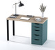 Миниатюра изображения товара Письменный стол Mio Tesoro Ингар 1/5T  (дуб беленый/серо-бирюзовый/черный)