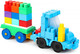 Миниатюра изображения товара Конструктор Город мастеров Синий трактор+тележка с буквами / 10045-BA (39эл)