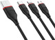 Миниатюра изображения товара Кабель Borofone BX17 3в1 Lightning+Micro+Type-C (1м, черный)