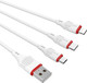 Миниатюра изображения товара Кабель Borofone BX17 3в1 Lightning+Micro+Type-C (1м, белый)